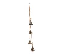 ibasenice Handmade Witch Bells for Doors Conical Iron Chimes with Jute Rope Melodious Protection Door Hangings for Home Study Balcony Rustic Spiritual Decor for Yule and Christmas