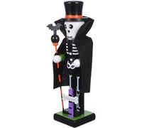 ibasenice Handpainted Design Figurine with Wooden and Halloween Nutcracker Unique Spooky Compact Portable Decoration for Halloween Party Decorations and Festive Table Setups