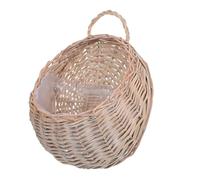 ibasenice Handwoven Rustic Wicker Hanging Basket with Plastic Liner Wall Mount Basket round Plants and Garlic, for Compact Living Areas and Home Decor