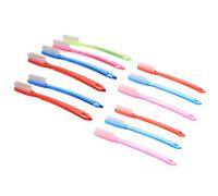 ibasenice Hard Bristle Toothbrushes Sturdy Plastic Material for Adults 12pcs with Extra Firm Bristles and Non-Slip Grip Random Color for Daily Use and Travel Dental Care