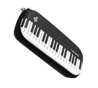 ibasenice Hard Pencil Case with Zipper for School the Go, Piano Keyboard Pattern Pen Organizer Case Made of Sturdy Eva, Compact and Portable Plastic Stationery Box and Students
