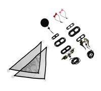 ibasenice Harness and Leash Set Adjustable Synthetic Straps, Three Sizes Included, Black Mesh Hammocks 33X33X48Cm, Plus Black Hat and Red Pink Bow Ties for Reptile Walking and Costume