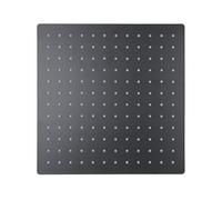 ibasenice High Pressure Square Rain Shower Head 12 Inch Stainless Steel Black Bathroom Fixed Overhead Showerhead with Rainfall Bathing Method for Modern Bathrooms