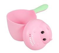 ibasenice Hippo Shaped Baby Shampoo Cup Bath Rinse Cup with Comfortable Pouring Design Made of Sturdy Pp Material Cute Pink Bath Water Rinser for Parents and Babies