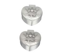 ibasenice Holder Zinc with Flannelette Built-in Permeability High Birthday 2pcs Alloy Tooth Box Set, Round Teeth Safe for Keepsake f Or Christmas Baby Baby’s Fingers