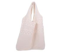 ibasenice Hollow-out Knitted Tote Bag for Women Chic Sling Bag with Solid-color Design Lightweight Storage Purse Multipurpose Fashion Accessory for Daily Use and Casual Outings