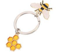 ibasenice Honeycomb Bee Keychain Pendant Metal Creative Cartoon Bee Hanging Keyring for Car Keys Party Favors Unisex Accessory