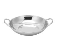 ibasenice Hot Pot Silver Colour Thickened Stainless Steel Non-Magnetic Flat Bottom Practical and Easy to Wash Cooking Pot Sturdy Kitchen Cookware