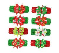 ibasenice Infant Hair Band for Christmas 8pcs Children Bow Headband Set Baby Bowknot Headdress Grosgrain Ribbon