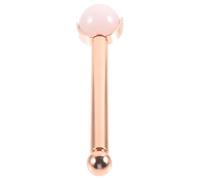 ibasenice Jade Face Roller Facial Sculpting round Design Metal Handle and for Facial Massage and Skincare, Brightens Skin Tone and Offers Comfortable Grip, for Daily Self Care