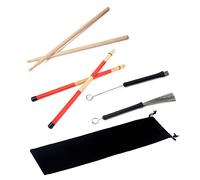 ibasenice Jazz Acoustic Music Lover Maple Drumstick Set Drum Accessory Kit Brush Drumsticks Portable Storage Bag