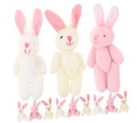 ibasenice Jointed Rabbit Stuffed Animal Pendant 15 Pieces Mini Bunny Doll Plush Toy Small Stuffed Bunny Decor Soft Plush