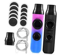ibasenice Kazoo Musical Instruments 2 Pack Adjustable Tone Nut ABS and Silicone Extra Membranes For Children Parties Portable with Lanyard