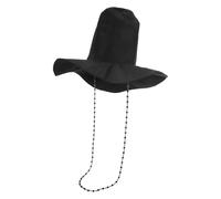 ibasenice Korean Style Flat Top Fedora Hat for Men Traditional Ancient Costume Headdress Adjustable Tall Cap for Cosplay Party Stage Performance