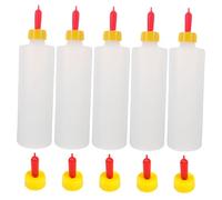 ibasenice Lamb Milk Feeding Bottles and Goat Bottles for Feeding Livestock 400ml with Soft Nipples 5pcs Suitable for Lambs and Small Animals on Farms