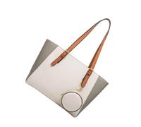 ibasenice Large Capacity Women S PU Handbag with Independent Storage Bags Portable Shoulder and Tote Bag All-match Fashionable White Travel Pouch for Daily Essentials