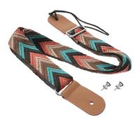 ibasenice Left Handed Ukulele Adult Strap Featuring Iron Hooks Adjustable in Bohemian Style Made from Strong Nylon and Leather and Designed a Guitar Replacement Part for Comfortable