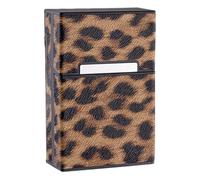 ibasenice Leopard Print Cigarette Case Protective Cover for Tobacco Storage Box Plastic Material Portable Flip Design Suitable for Men Women Smokers Prevents Damage and Squeezing
