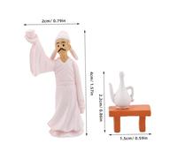 ibasenice Li Literary Figurine with Side Table Model Fade-resistant Chinese Decorative Sculpture Compact Miniature Poetry Statue for Indoor Bonsai Garden and Small Space Desk Ornament