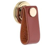 ibasenice Light Brown Fake Leather Dresser Knobs Drawer Pulls Stylish Soft Cabinet Handles for Kitchen Wardrobe and Door Replacement Modern Aesthetic Touch for Home