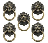 ibasenice Lion Head Pull Handles 5pcs Zinc Alloy Pull Knobs for Door and Closet Household Interior Smooth Surface