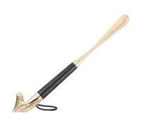ibasenice Long Handle Horse Head Shoe Horn Alloy Wood Seniors 32cm | No Edges, Comfortable Grip, Easy Wear Aid, Handled Shoehorn for Elderly Users, Compact Black Finish