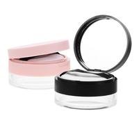 ibasenice Loose Powder Containers Travel Size Portable 2pcs with Mirror and Powder Puff, 20g Refillable Empty Makeup Cases, Compact on The Go Makeup and Daily Use