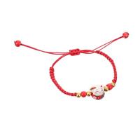 ibasenice Lucky Cat Woven Bracelet String Adjustable Cat Bracelets for Women for Girls