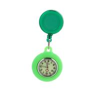 ibasenice Luminous Nurse Pocket Watch with Design Portable Quartz Fob Watch for Doctors Students Medical Staff Green Silicone Case