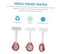 ibasenice Luminous Nurse Pocket Watch with Red White Silicone Cover Practical Multifunctional Brooch Watch for Nurses and Doctors Dark Fob Timepiece for Medical Staff