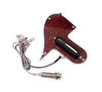 ibasenice Mandolin 3-Ply PVC Guard Assembly with High-Output Double-Coil Pickup Red Tortoise Guitar Scratch Plate