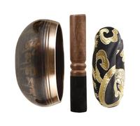 ibasenice Meditation Singing Bowl Set with Wooden Mallet and Felt Pad, Copper Handmade Bowl Producing Rich and Resonant Sound for Buddhist Home Decor and Relaxation