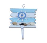 ibasenice Mediterranean Style Wall Hooks 2Pcs Wooden Nautical Sailboat and Ship Wheel for Hanging Coats and Towels in Coastal Living Spaces