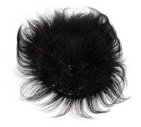 ibasenice Men Hairpiece Human Hair Replacement Patch 13x14cm Natural Black Bald Spot Coverage Clip-in Hair Extension for Men Scalp Concealer
