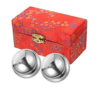 ibasenice Metal Baoding Hand Exercise Balls for Hand Muscle Flexibility Massage Stress Relief with Smooth Texture and Hollow Design