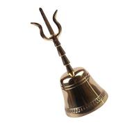 ibasenice Metal Hand Bell with Comfortable Hold for Home and Office Use, Practical Golden Decorative Bell Ornament for Buddhist and Taoist Rituals