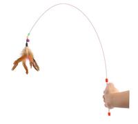 ibasenice Metal Wire Cat Teaser Kitten Pet Wire Pursuer Hunter Teaser Bell Beads Interactive Play Toys for Indoor Cats Kittens