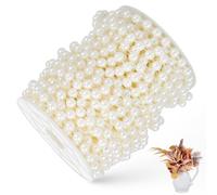 ibasenice Meters Beige Artificial Pearl String for Crafting and Decorating, Sturdy Plastic Round Pearl Chain Trim for Making Clothes and Future Projects, Versatile and Elegant Beaded Garland