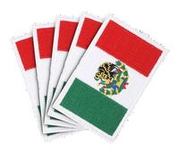 ibasenice Mexican National Flag Polyester 5pcs Embroidered Patches Iron-on Decorative Appliques Clothes and Leather for Clothing Accessories and Clothes Repair