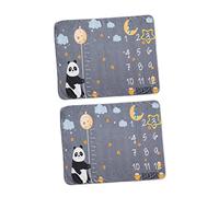 ibasenice Milestone Blanket for Newborn Photography Flannel Material for Month Blankets and Photo Props for Cot Bedding