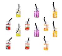 ibasenice Mini Bottle Pendant Charms 12Pcs Resin Mixed Color Tiny Drink Bottles for Diy Jewelry Making Craft Accessories