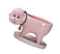ibasenice Mini Ceramic Planter Monkey Shape 2 Pack Cute Cartoon Household Plant Container with Drainage Tray for Interior Space Adornment and Home Decor