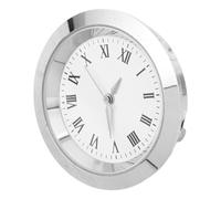 ibasenice Mini Clock Insert 37mm Alloy round Quartz Silver Replacement | Accurate Timekeeping, Lightweight Strength, No Drilling or Adhesives, Versatile Placement for ’s Rooms Bookshelves