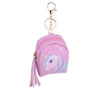 ibasenice Mini Coin Purse Cartoon Earphone Cable Storage Bag Adorable Small Change Holder for Travel Compact Pouch with Rainbow Unicorn Design