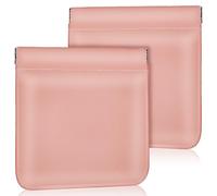 ibasenice Mini Cosmetic Bags and Squeeze Open Design Pu Leather 2pcs with Spring Closure for Jewelry and Earphones Storage, Portable Makeup Pouches for Party and Other Events