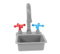 ibasenice Mini Kitchen Sink with Realistic Faucet Pretend Play Sink for Safe Kitchen Appliance Role Play Educational Water Conservation and Motor Skills Development Easy Setup