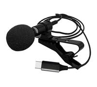 ibasenice Mini Lavalier Microphone for Phone with Active Sound Collection and Noise Reduction, Metal and Plastic Build, Type-c Condenser Mic for Game Voice and Live Broadcast, Includes Pu