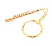 ibasenice Mini Metal Flute Keychain Vintage Music Instrument Ornament for Musicians Purse Bag Keys Decor Sturdy Retro Keyring Pendant for Backpacks