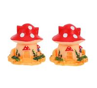ibasenice Mini Mushroom House Decoration Accessories Pvc Material 2 Pcs Fine Workmanship for Pet Crawler and Pet Box for Garden and Balcony Landscape Supplies