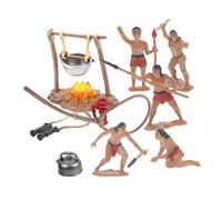 ibasenice Mini Primitive People Simulation Camping Models Outdoor Life Scene Layout Prop for Boys and Girls Bonsai Craft Decoration